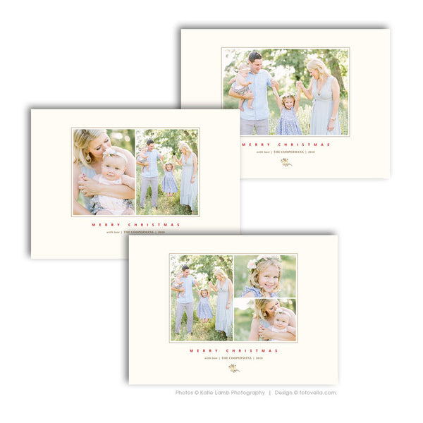 Holiday Photo Card Template - Christmas Card Template - For Photographers - Photoshop Required - HEAVEN & NATURE - 1601