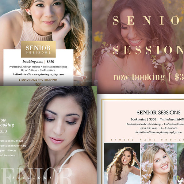 Senior Photography Marketing Template - Digital Marketing Card - MODERN SENIOR BUNDLE - 1572