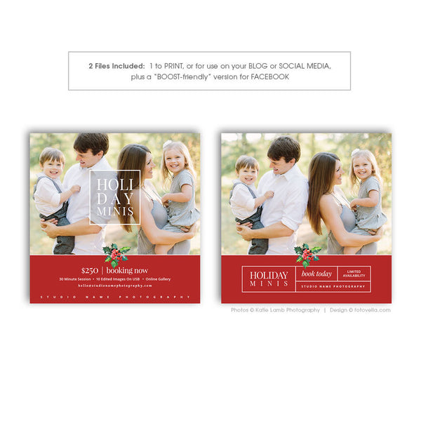 Holiday Mini Session Marketing Board - Digital Marketing Board - MODERN HOLIDAY 2 - 1580