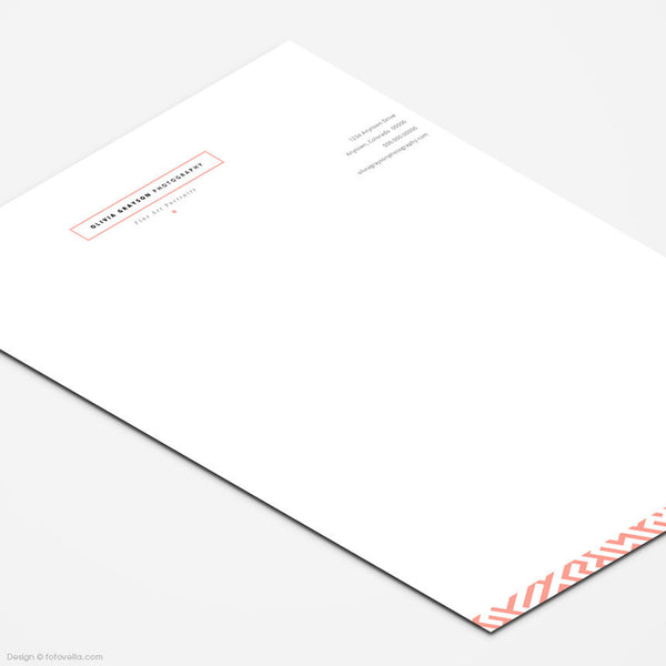 Photographer Letterhead Photoshop Template - Photography Branding Templates - OLIVIA - 1618