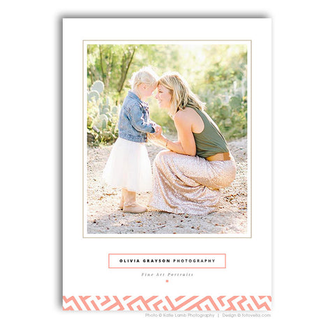 Photographer Promo Card Photoshop Template - Photography 5x7 Marketing Card - OLIVIA - 1623