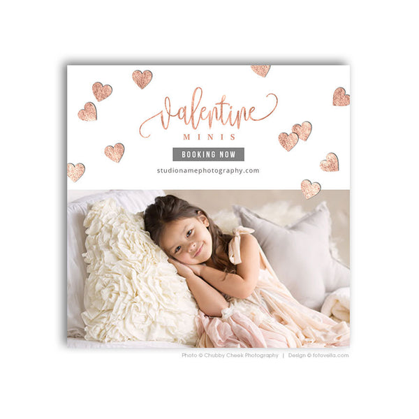 Valentine's Day Mini Session Template | Valentine's Sessions Promo Card - HEARTFELT - 1633