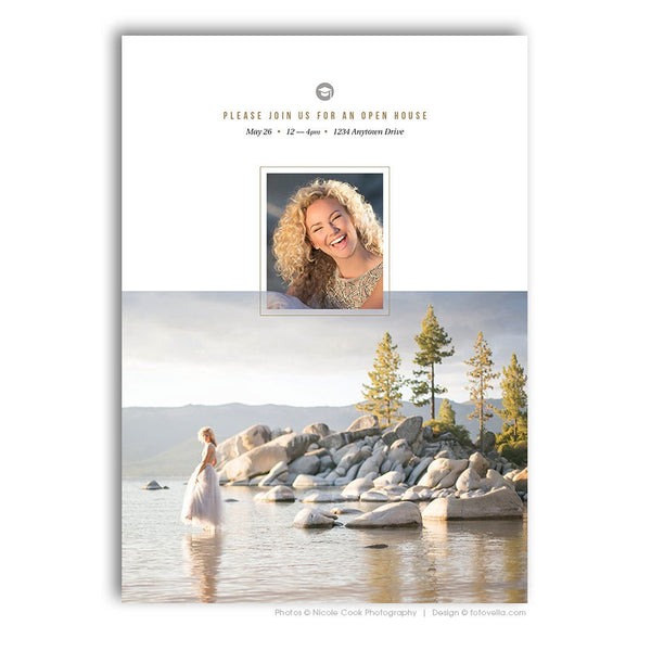 Senior Graduation Announcement Card - Senior Grad Card - Open House Invite - 5x7 Flat Card - Senior Boy or Senior Girl  - EMMA - 1635