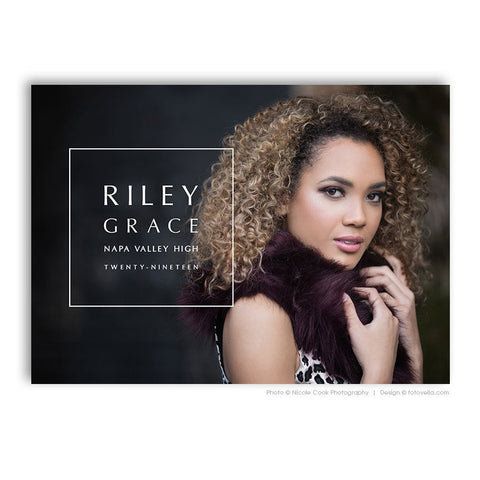 Senior Graduation Announcement Card - Senior Grad Card - Open House Invite - 7x5 Flat Card - Senior Boy or Senior Girl  - RILEY - 1636