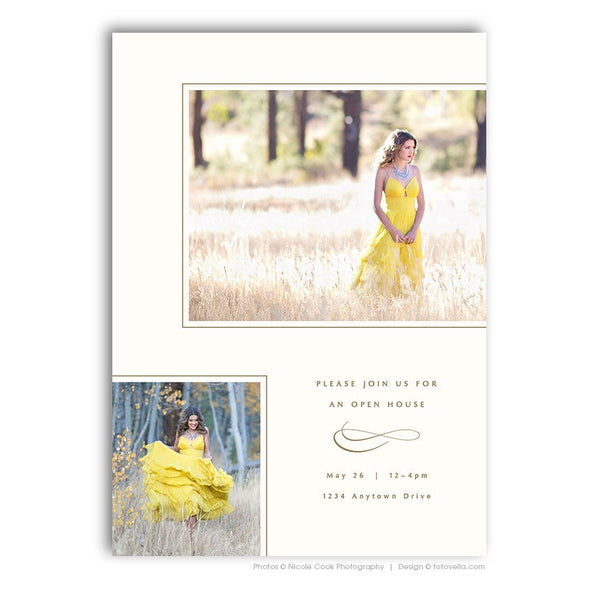 Senior Graduation Announcement Card - Senior Grad Card - Open House Invite - 5x7 Flat Card - CHLOE - 1638