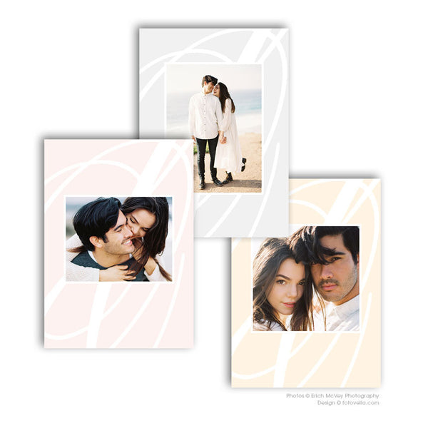 Save The Date Card - Engagement Announcement Card - Photoshop Template For Photographers - LUCAS & AMELIA - 1642