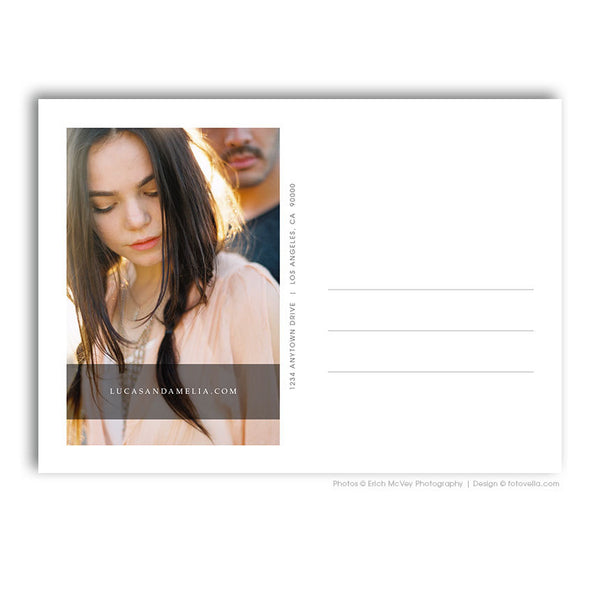 Save The Date Card - Engagement Announcement Card - Photoshop Template For Photographers - LUCAS & AMELIA - 1642