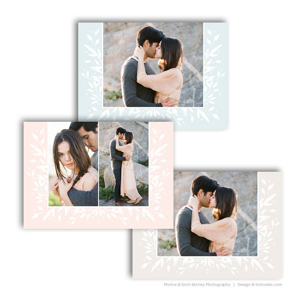 Save The Date Card Photoshop Template - Engagement Announcement Template - For Photographers - Photoshop Required - BROOKE & WYATT - 1645