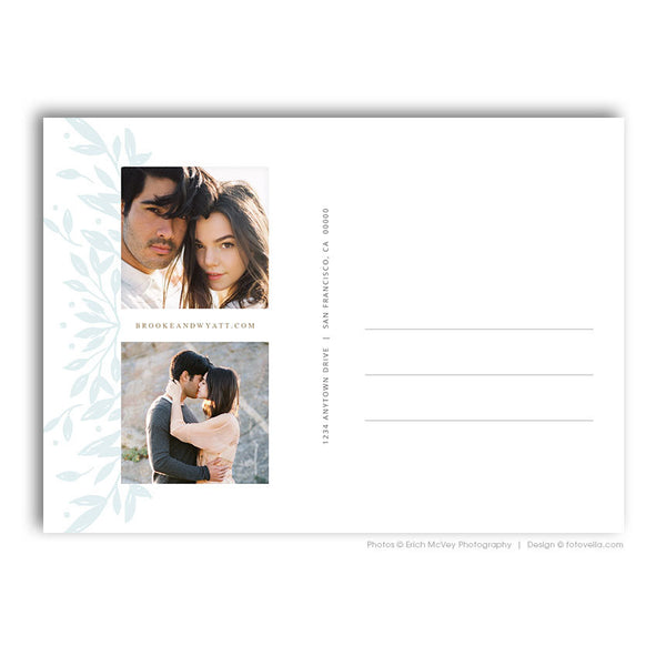 Save The Date Card Photoshop Template - Engagement Announcement Template - For Photographers - Photoshop Required - BROOKE & WYATT - 1645