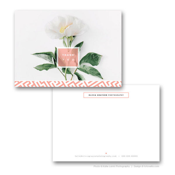Photographer Thank You Card Photoshop Template - Photography Branding Templates - OLIVIA - 1621