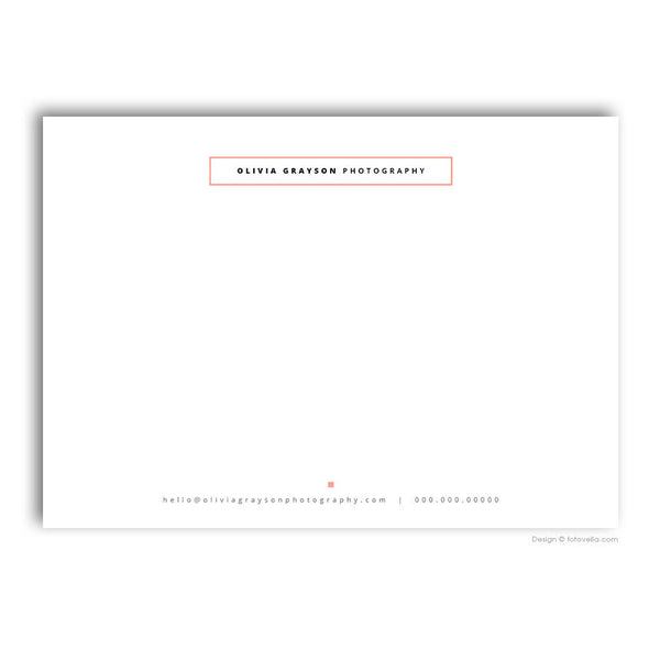 Photographer Thank You Card Photoshop Template - Photography Branding Templates - OLIVIA - 1621