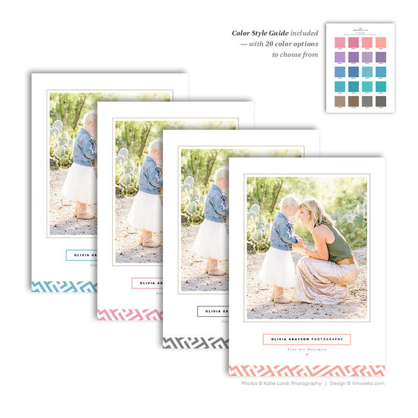 Photographer Promo Card Photoshop Template - Photography 5x7 Marketing Card - OLIVIA - 1623