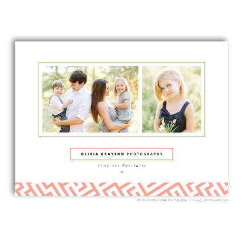 Photographer Post Card Photoshop Template - Photography 4x6 Marketing Postcard - OLIVIA - 1624