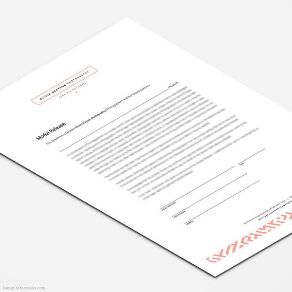 Photographer Model Release Photoshop Template - OLIVIA - 1630