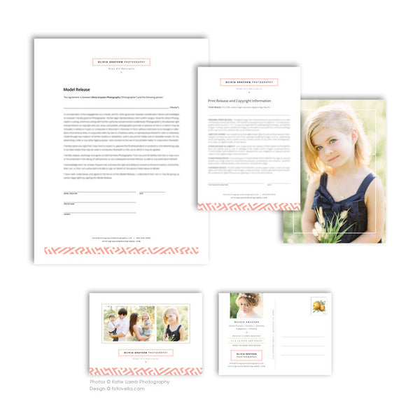 Photographer Marketing Template Set - Photography Branding Set - OLIVIA - 1631