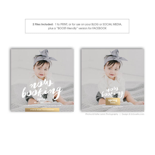 Spring Mini Session Social Media Promo Board - For Photographers - Photoshop Required - BOLD SPRING - 1650