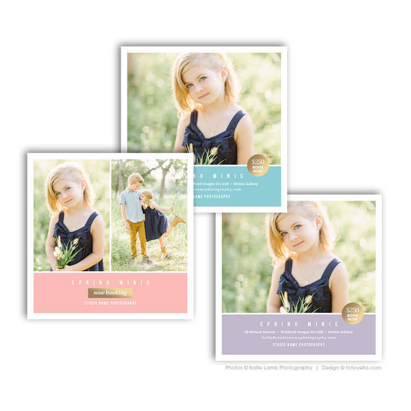 Spring Mini Session Promo Digital Marketing Board - For Photographers - Photoshop Required - SIMPLY SPRING - 1653