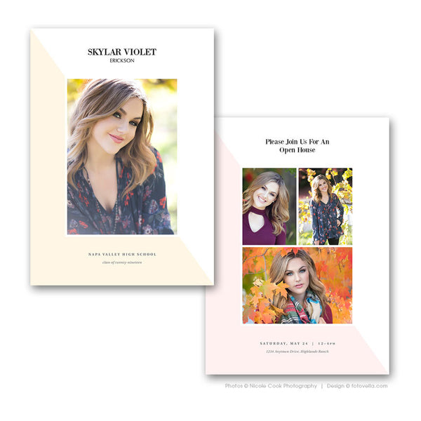 Senior Graduation Announcement Card - Senior Grad Card - Open House Invite - 5x7 Flat Card - Senior Boy or Senior Girl  -  - 1637