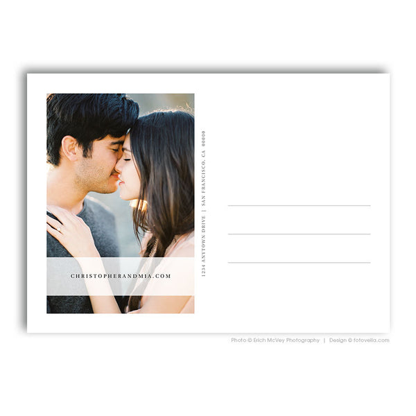 Save The Date Card Photoshop Template - Engagement Announcement Template - For Photographers - Photoshop Required - CHRISTOPHER & MIA - 1644