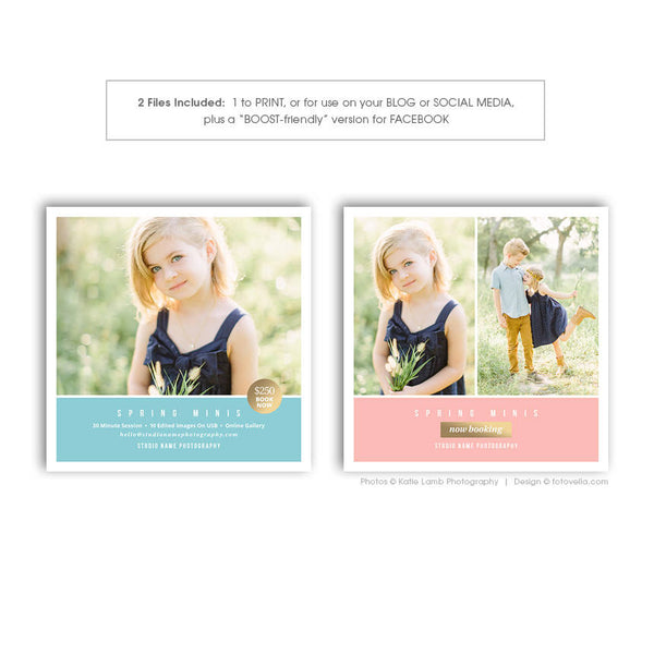 Spring Mini Session Promo Digital Marketing Board - For Photographers - Photoshop Required - SIMPLY SPRING - 1653