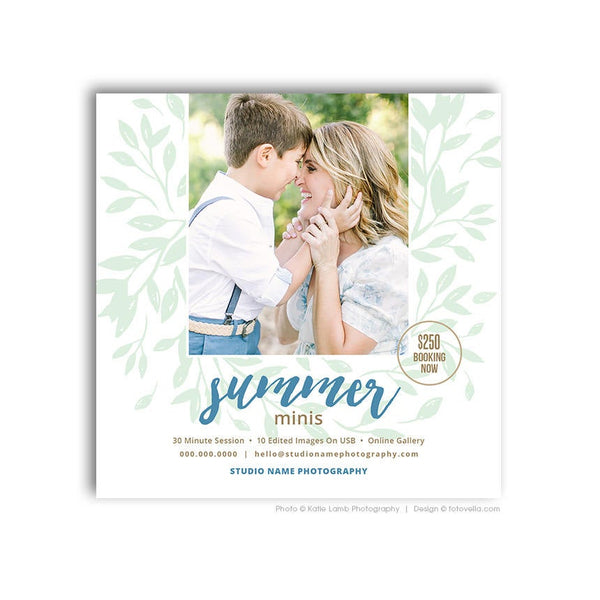 Summer Mini Photo Session Marketing Card - Digital Marketing Card - SUMMER BREEZE 1 - 1660