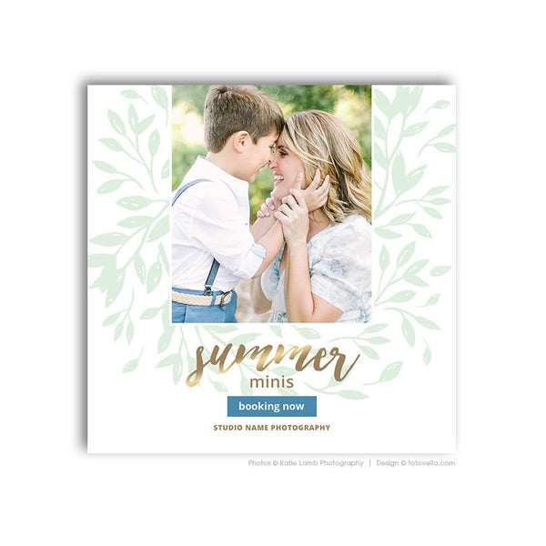 Summer Mini Photo Session Marketing Card - Digital Marketing Card - SUMMER BREEZE 1 - 1660