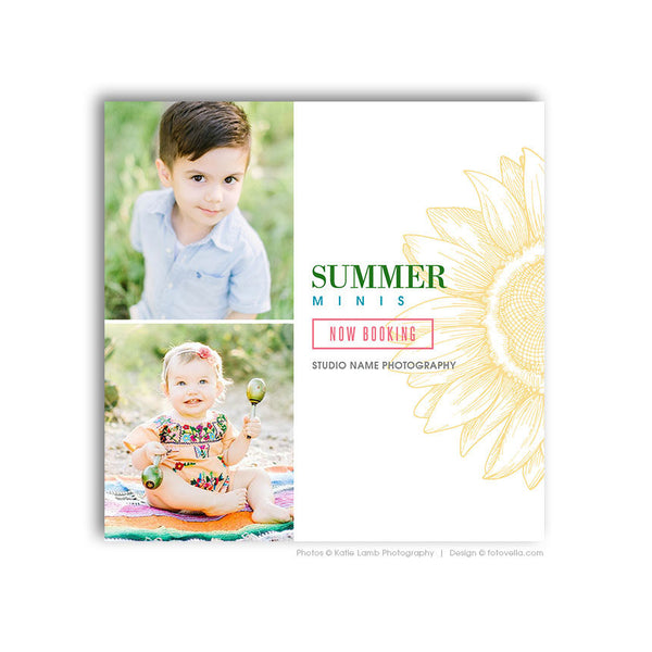 Summer Mini Photo Session Marketing Card - Digital Marketing Card - SUMMER BREEZE 2 - 1661