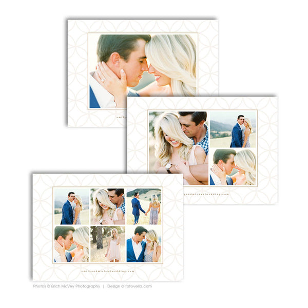Save The Date Card Photoshop Template - Engagement Announcement Template - For Photographers - Photoshop Required - EMILY & MICHAEL - 1689