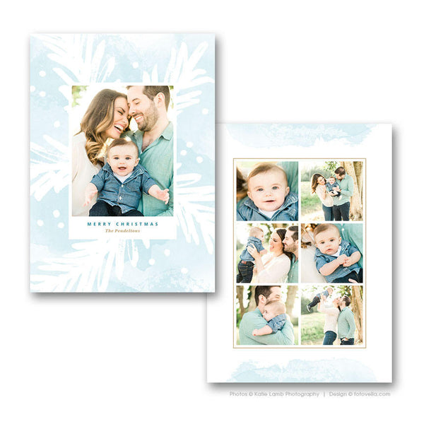 Christmas Photo Card Template Bundle - Photoshop Template for Photographers - Four (4) Cards - 1672
