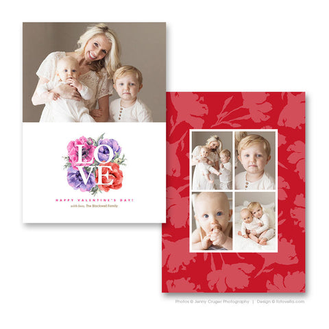 Valentine's Day Photo Card Template - For Photographers - Photoshop Required - LOVE - 1701