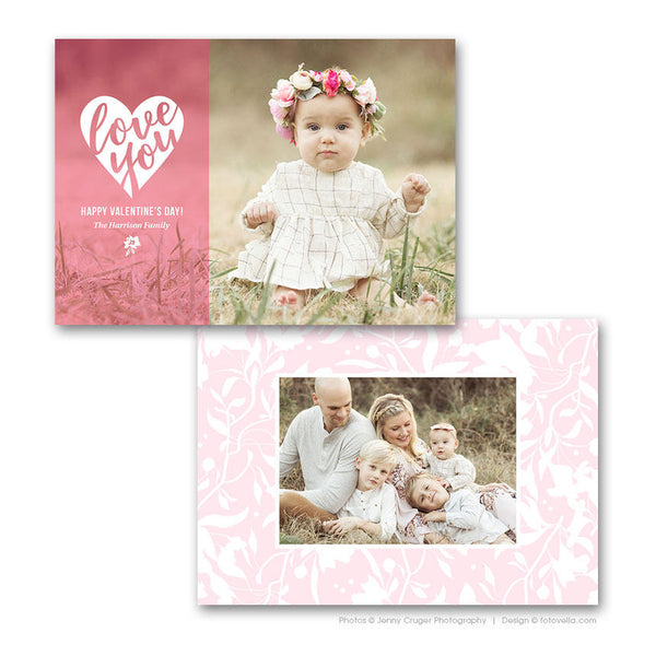 Valentine's Day Photo Card Templates - For Photographers - Photoshop Required - 4 PAK BUNDLE - 1703