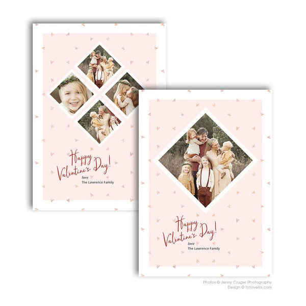 Valentine's Day Photo Card Template - For Photographers - Photoshop Required - LOVE & KISSES - 1704