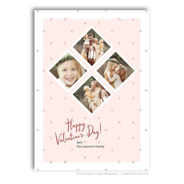 Valentine's Day Photo Card Template - For Photographers - Photoshop Required - LOVE & KISSES - 1704
