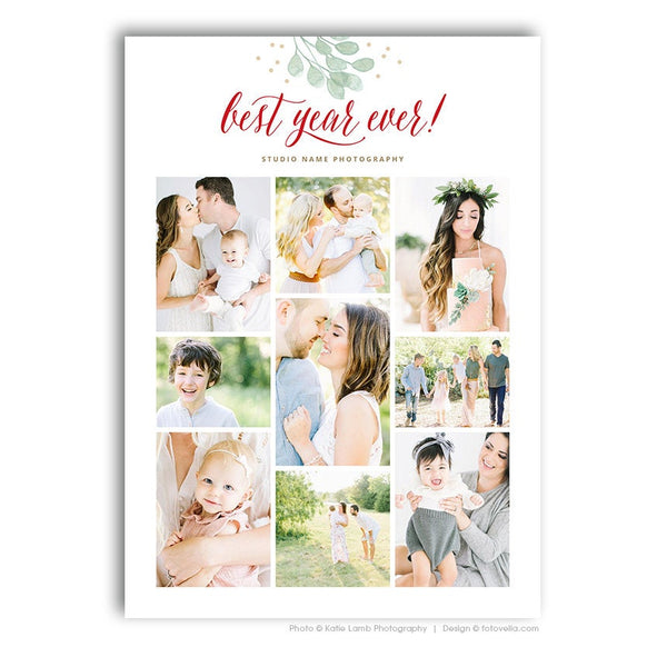 Photographer Thank You Card Template - Year End Thank You - Holiday Card - New Year Card - For Pro Photographers - BEST YEAR EVER - 1682