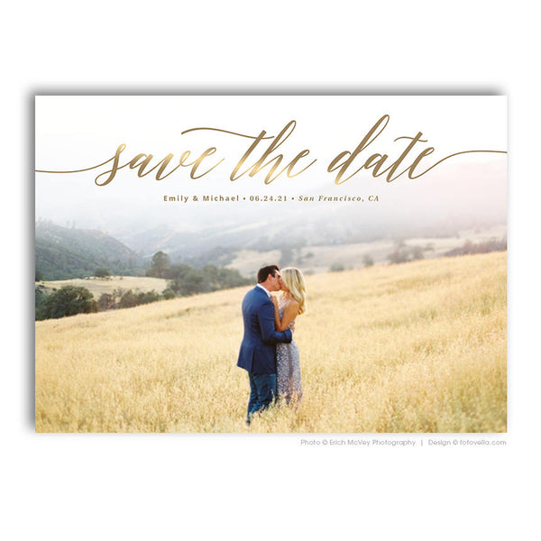Save The Date Card Photoshop Template - Engagement Announcement Template - For Photographers - Photoshop Required - EMILY & MICHAEL - 1689