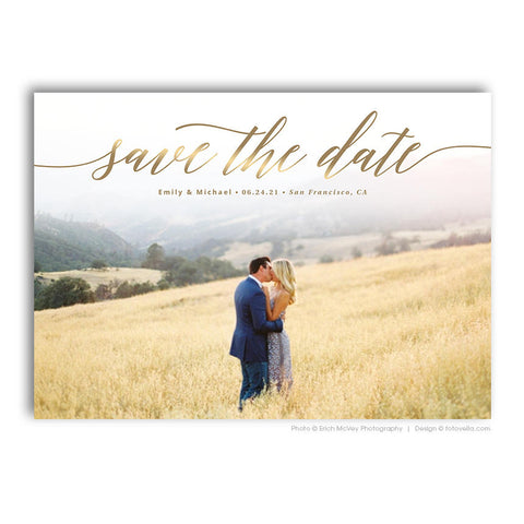 Save The Date Card Photoshop Template - Engagement Announcement Template - For Photographers - Photoshop Required - EMILY & MICHAEL - 1689