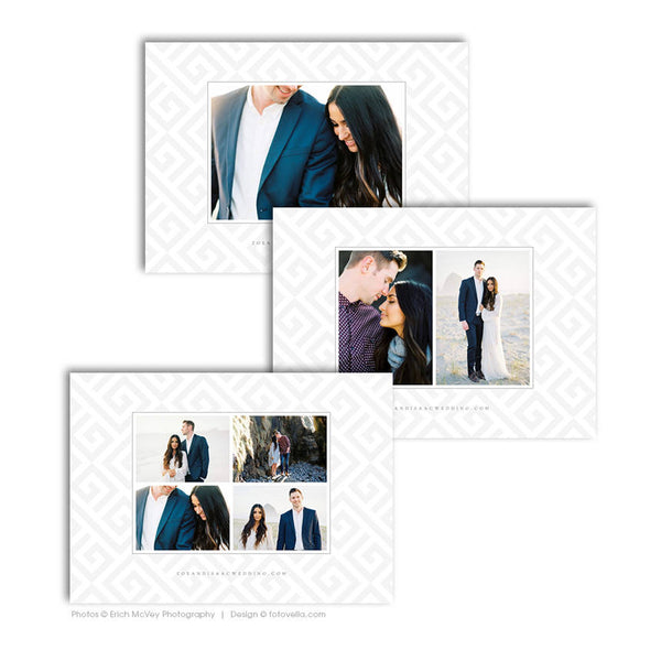 Save The Date Card Photoshop Template - Engagement Announcement Template - For Photographers - Photoshop Required - ZOE & ISAAC - 1690