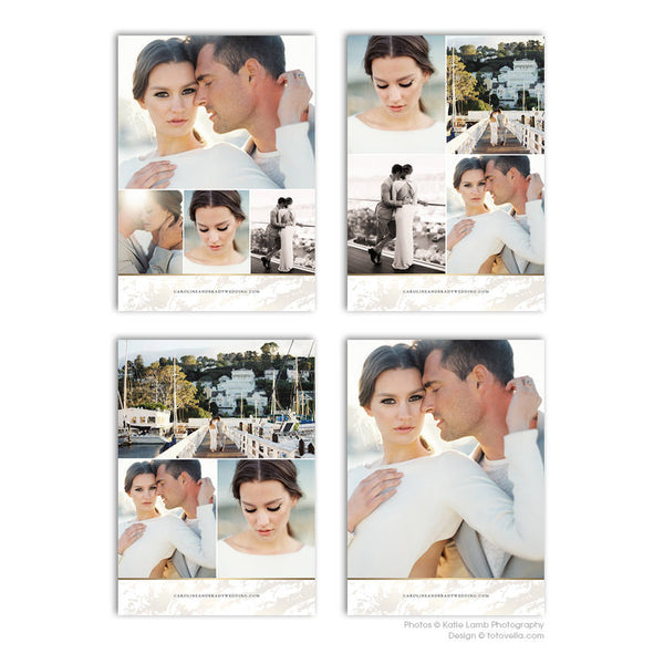 Save The Date Card Photoshop Template - Engagement Announcement Template - For Photographers - Photoshop Required - CAROLINE & BRADY - 1691