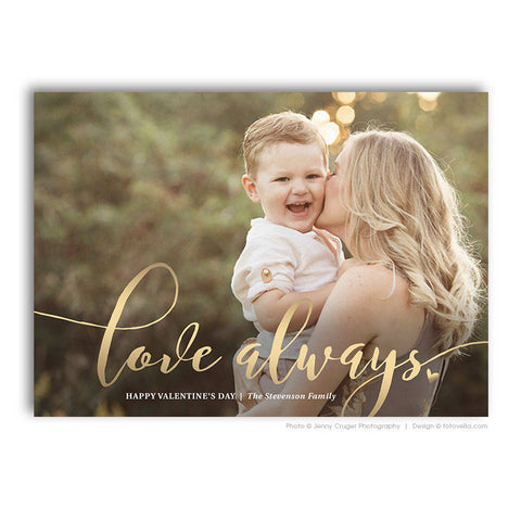Valentine's Day Photo Card Template - For Photographers - Photoshop Required - LOVE ALWAYS - 1700