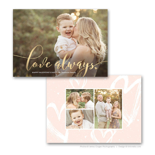 Valentine's Day Photo Card Template - For Photographers - Photoshop Required - LOVE ALWAYS - 1700