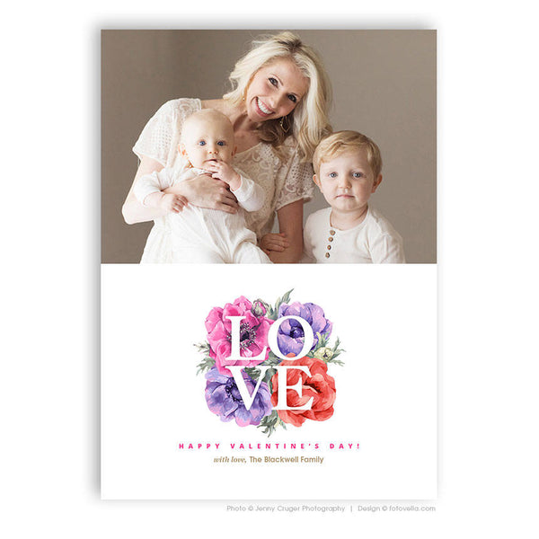 Valentine's Day Photo Card Template - For Photographers - Photoshop Required - LOVE - 1701