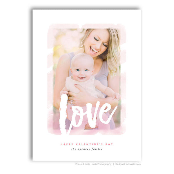 Valentine's Day Photo Card Template - For Photographers - Photoshop Required - LOVE - 1705