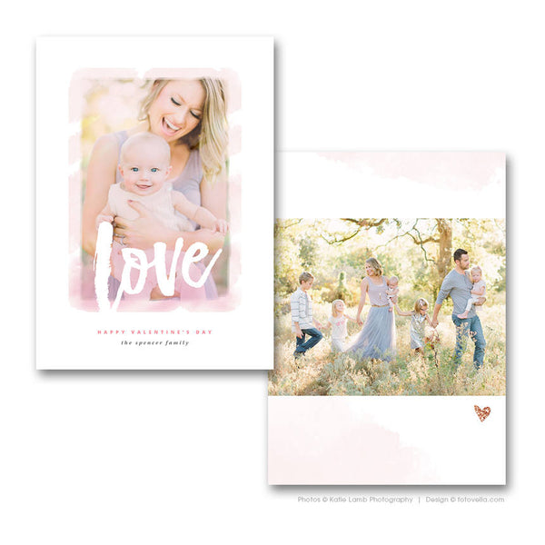 Valentine's Day Photo Card Template - For Photographers - Photoshop Required - LOVE - 1705