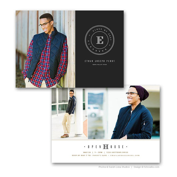 Senior Graduation Card Template - For Photographers - Photoshop Required - ETHAN - 1722