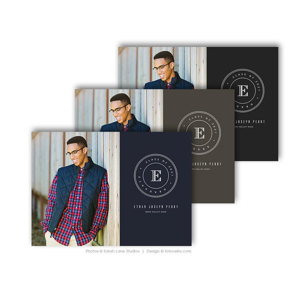 Senior Graduation Card Template - For Photographers - Photoshop Required - ETHAN - 1722
