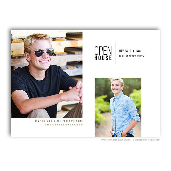 Senior Graduation Announcement Card Photoshop Template - RYAN - 1723