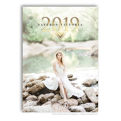 Senior Graduation Announcement Template - High School Senior Graduation Card Photoshop Template for Photographers - SAFFRON - 1509