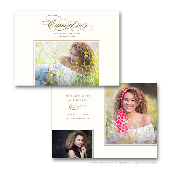 Senior Graduation Card Template - For Photographers - Photoshop Required - EVA - 1640