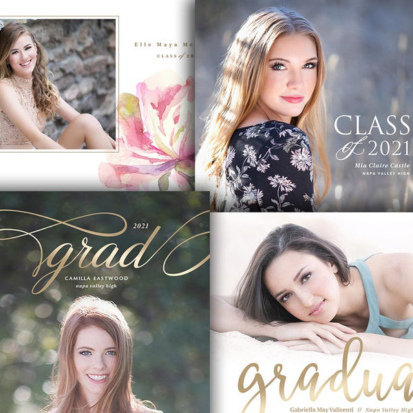 Senior Graduation Card Template - Senior Open House Announcement - For Photographers - Photoshop Required - 4 PAK #1 - 1718
