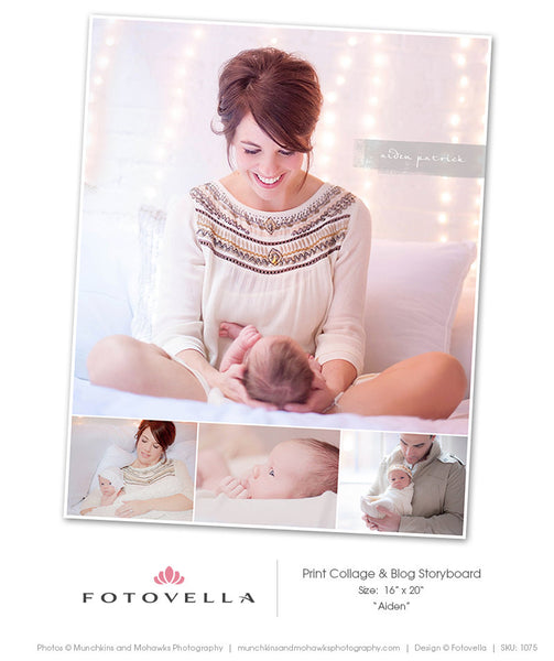 Storyboard Print Collage Template - 16x20 Photoshop Print Template - 1075